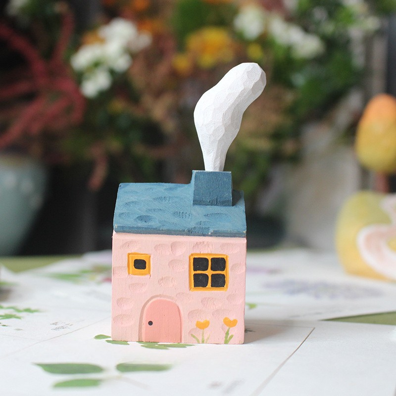 Handcrafted Wooden Fairy Tale Cottage Ornament