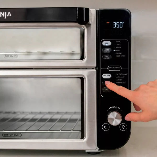 12-in-1 Double Oven with FlexDoor, FlavorSeal Smart Finish, Rapid Top Oven, Convection and Air Fry Bottom Oven