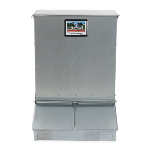 2 Door Hog Supplement Feeder for Livestock, 3.7 Bushels, Feeds 8 Hogs