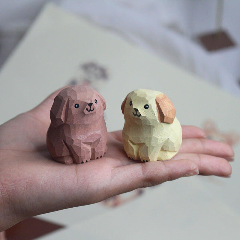 Little Puppy Wood Carving Crafts