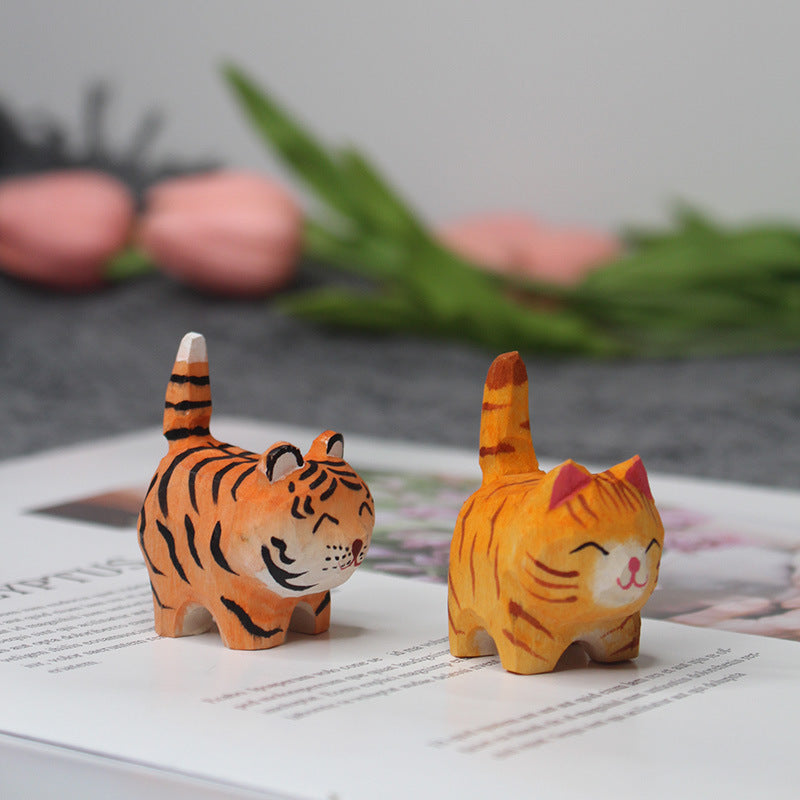 Cartoon Little Tiger Wooden Animal Ornament
